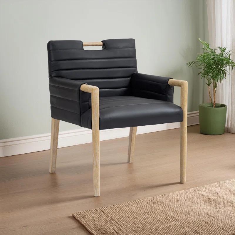 Latitude Run® Jaynia Vegan Leather Dining Arm Chair
