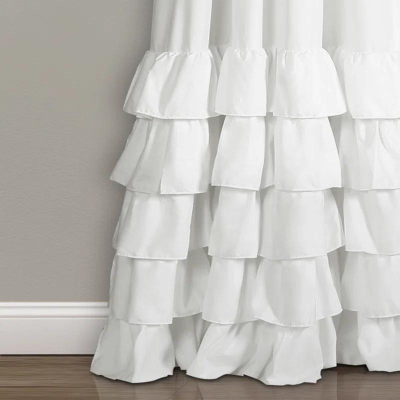 Lush Decor Allison Ruffle Polyester Semi Sheer Curtain Pair (Set of 2)