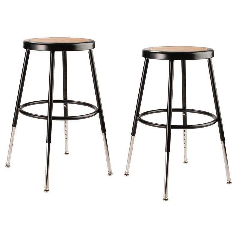 National Public Seating Adjustable Height Ergonomic Lab Stool with Footring (Set of 2)