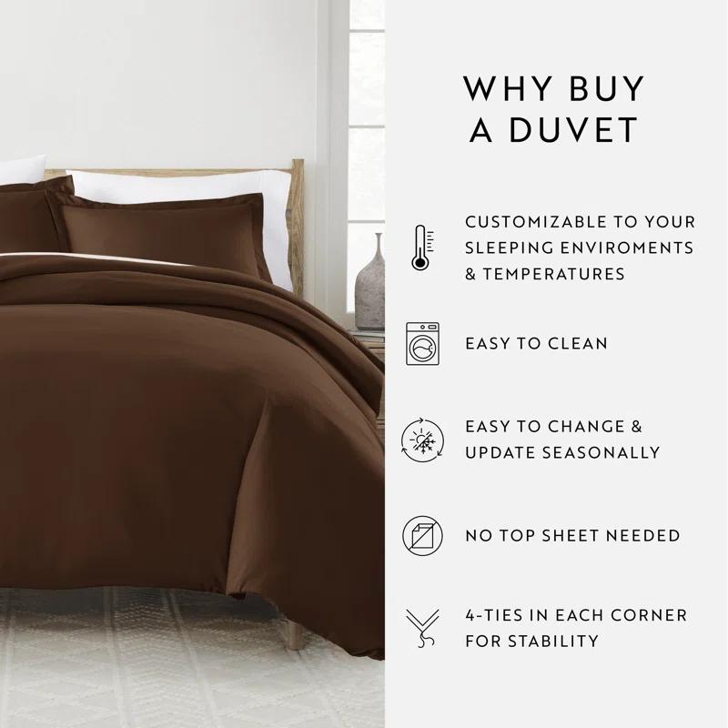 IEnjoy Home Super Soft Double Brushed Duvet Cover Set