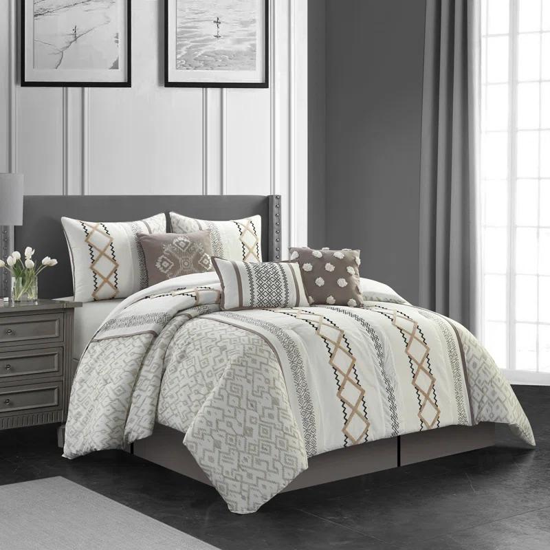 Nanshing America, Inc Anthony Microfiber 7 Piece Comforter Set