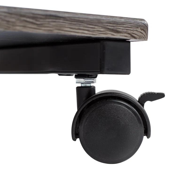 Seville Classics C Shaped End Table TV Tray on Wheels