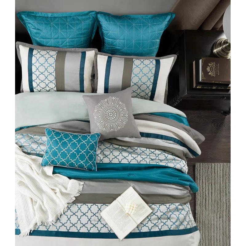 Nanshing America, Inc Avalon Microfiber Modern & Contemporary 8 Piece Comforter Set