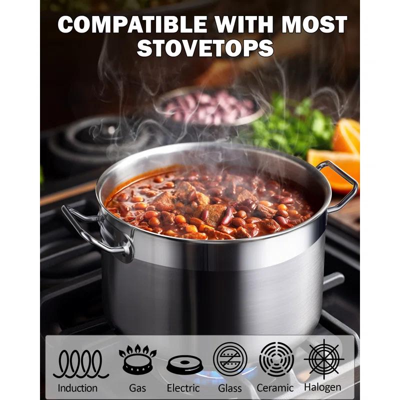 Cooks Standard Cooks Standard Professional Stainless Steel Stock Pot with Lid, Silver