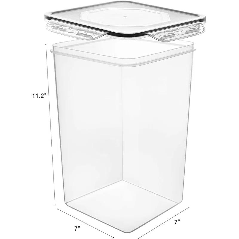 Prep & Savour Extra Large 7qt / 6.5L/220oz Tall Food Storage Containers, WIDE & DEEP, 4-Piece Plastic Airtight Kitchen Pantry Storage Containers for Flour, Sugar, with 4 Measuring Cups,20 Labels