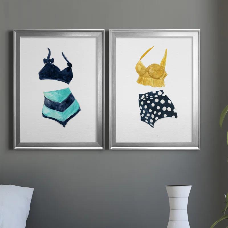 " Vintage Swimwear III " 2 - Pieces (Set of 2)