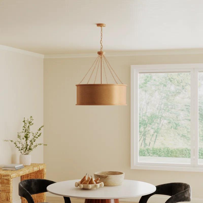 Soho 6 - Light Shaded Drum Chandelier