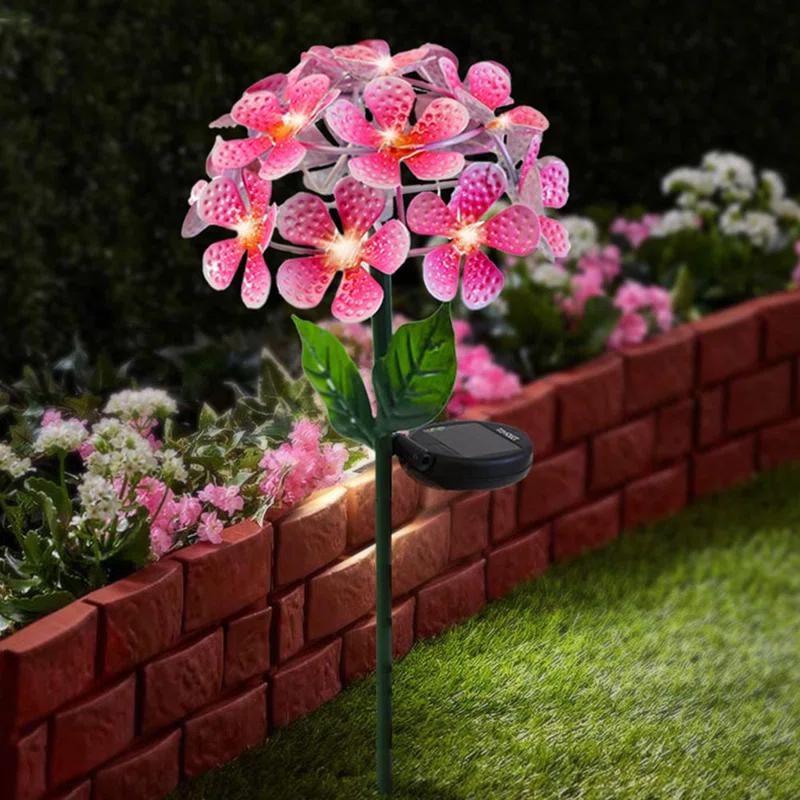 Touch of ECO Solar Powered LED Metal Flower Garden Stake Light (Set of 2)