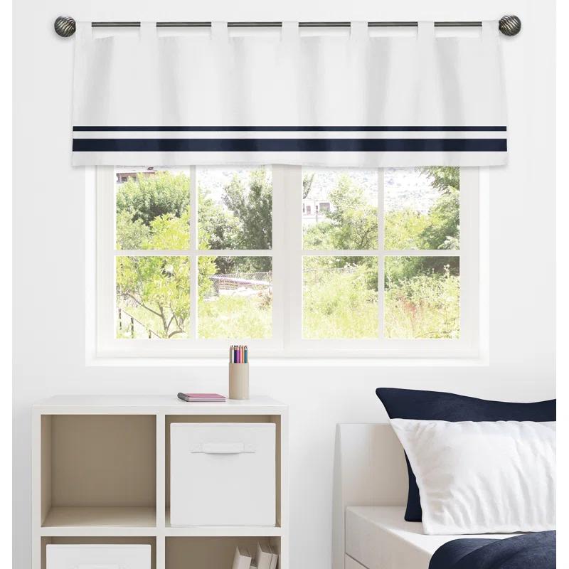 Sweet Jojo Designs Hotel Curtain Striped Cotton Tailored 54" Window Valance