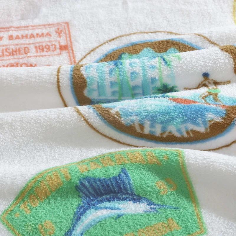 Tommy Bahama Home Wallpaper Leaves Plain Weave / Muslin Throw Blanket