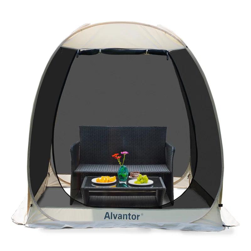 EighteenTek Fiberglass Patio Gazebo Pop Up with Screen Room Tents
