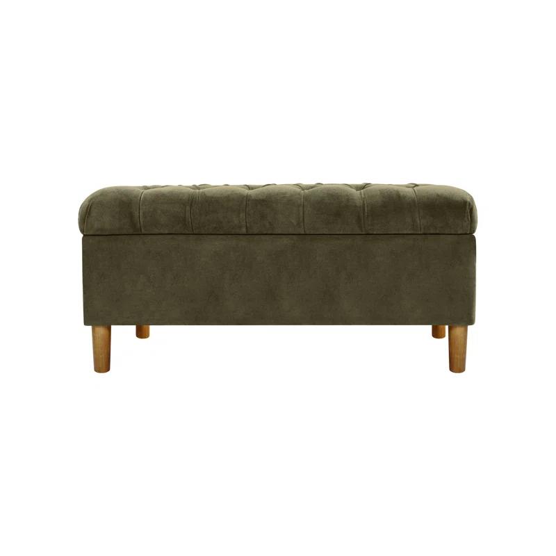 HomePop Velvet Upholstered Storage Bench