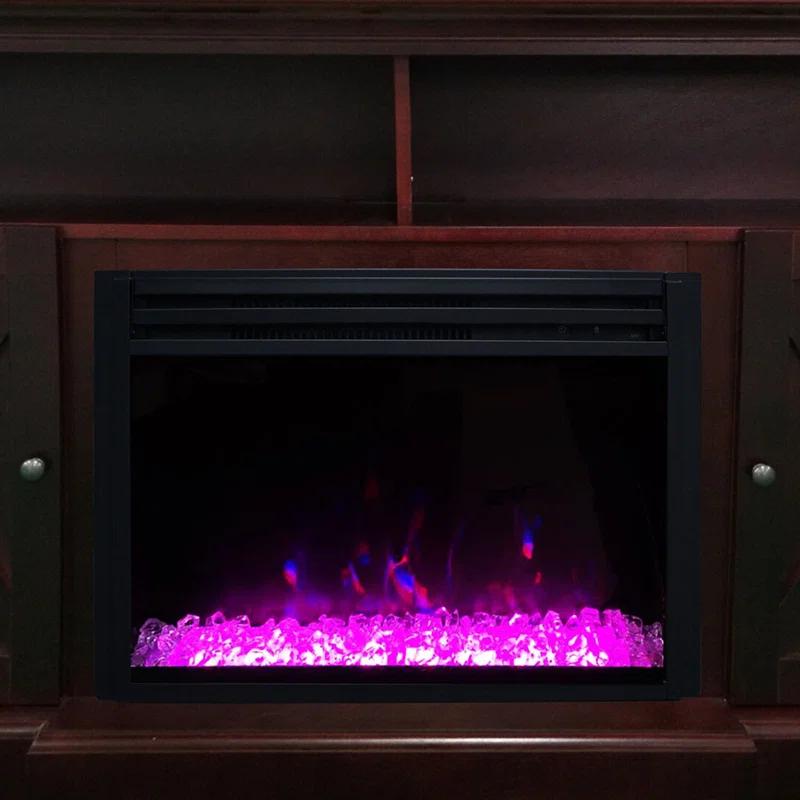Cambridge Cambridge Summit 62-In. Farmhouse Fireplace TV Stand with Crystal Rocks Display