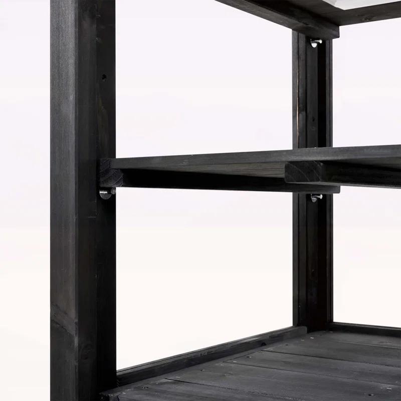mosaicmotifco Wood Garden Greenhouse Balcony Portable Mini Cold Frame With Movable Storage Box, Adjustable Shelves And 1 Drawer