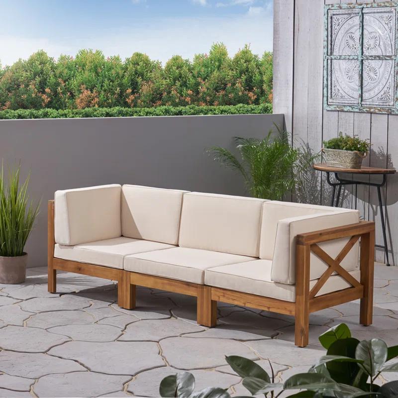 Highland Dunes 30.3'' Acacia Outdoor Patio Sofa