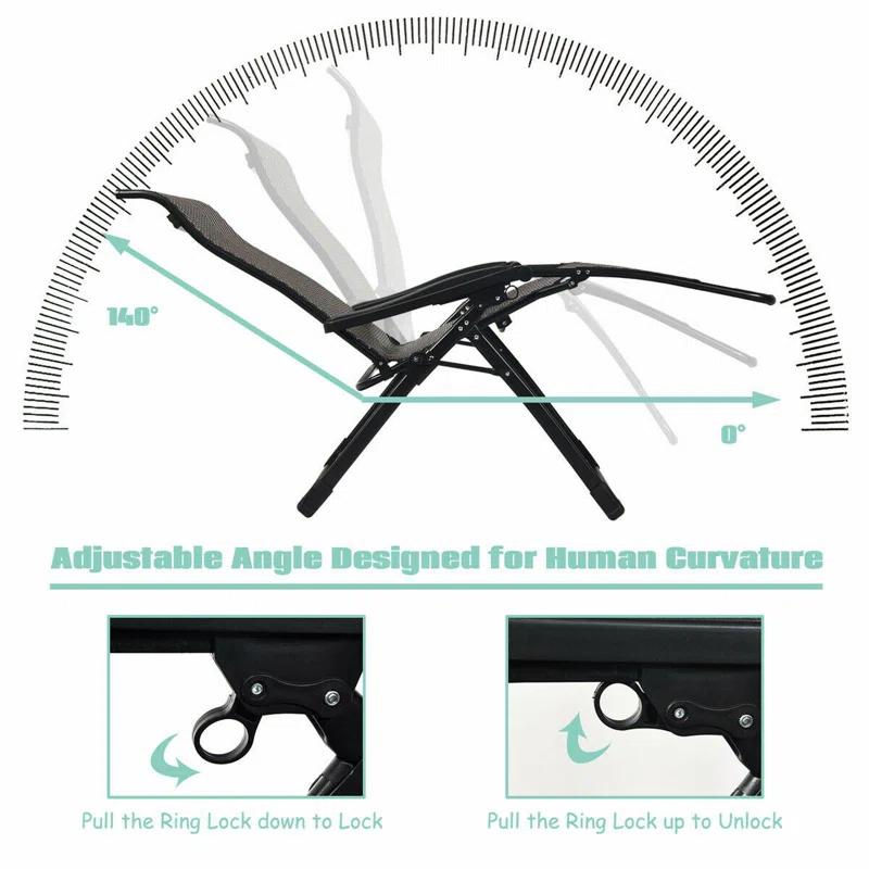 Calorful Folding Zero Gravity Chair (Set of 2)