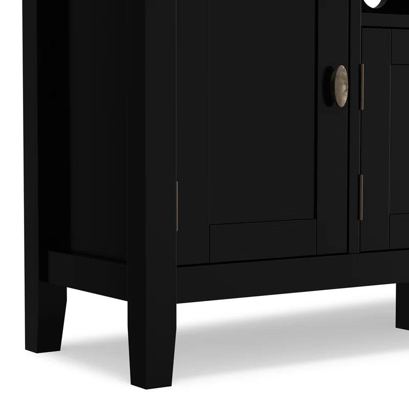 Simpli Home Redmond 72"W Solid Wood TV Stand for TVs up to 80" with Storage Cabinets