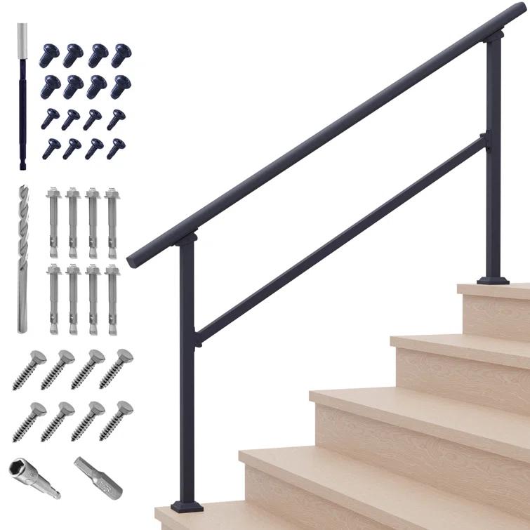 CR Home Hand Rails for Outdoor Steps for Porch, Deck, & Balcony Railing