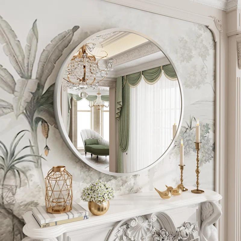 Amara Round High Quality Aluminum Alloy Framed French Cleat Mounted Wall Decor Bathroom Vanity Mirror with 5-Year Warranty