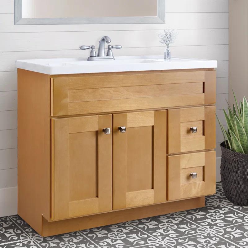 Design House Brookings 36 Inch Bathroom Vanity, Ready to Assemble, Solid Wood, Sherwin Williams – Design House, 587097
