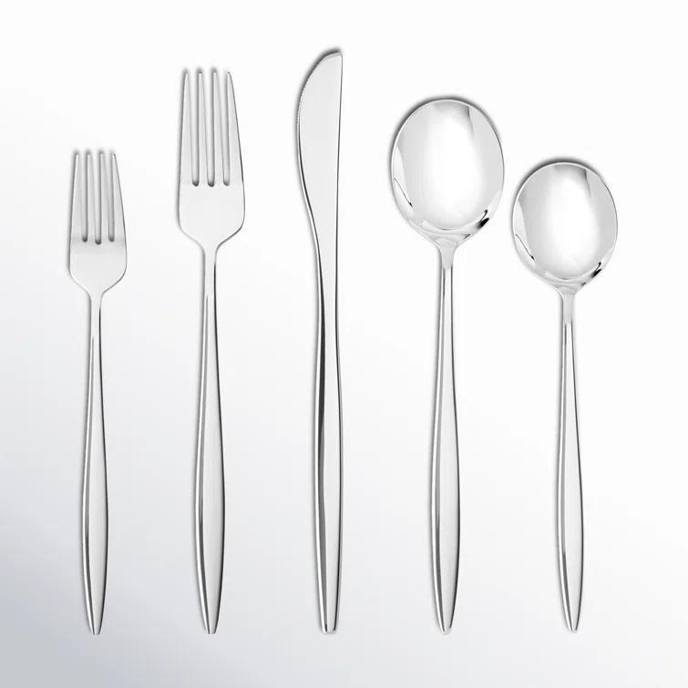 Fortessa Constantin 18/10 Stainless Steel 20 Piece Flatware Set (Service for 4), Silver