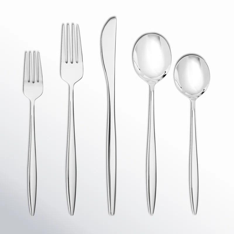 Fortessa Constantin 18/10 Stainless Steel 20 Piece Flatware Set (Service for 4), Silver