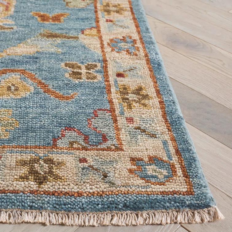 Samarkand SRK113 Hand Knotted Area Rug - Blue - 6'x9' - Safavieh.