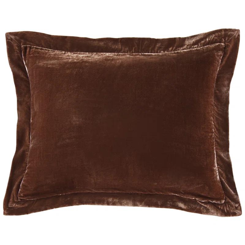 HiEnd Accents Stella Faux Silk Velvet Flanged Romantic Western 27x39 inch Dutch Euro Pillow