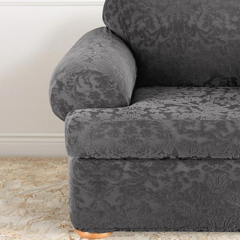 Sure Fit Stretch Jacquard Damask T-Cushion Armchair Slipcover