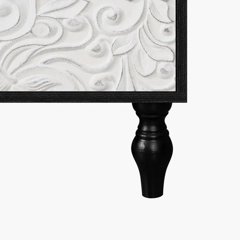 R&M Furniture Exquisite Sculpted Door and Premium Black Cabinet, a Showcase of Elegant Design and Versatile Functionality.