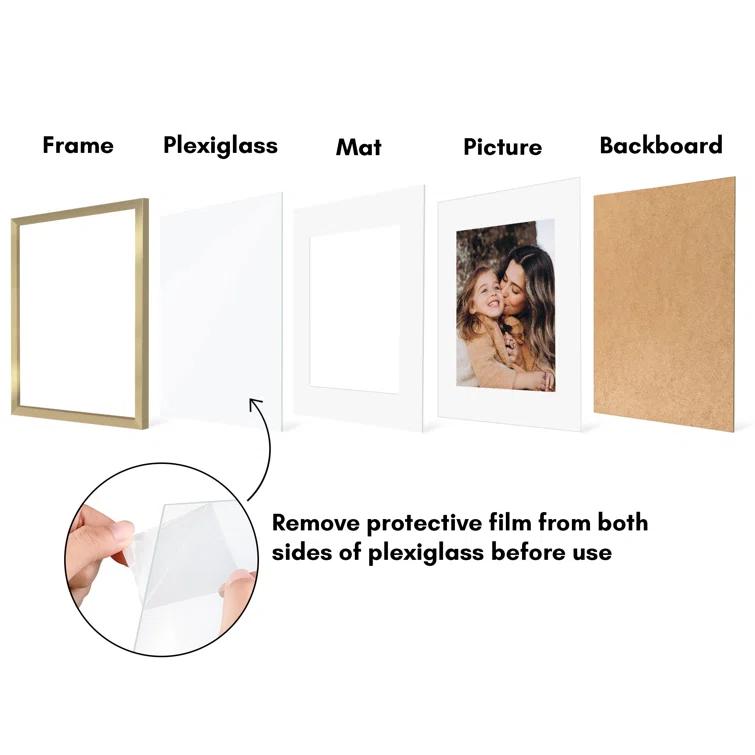 Americanflat Americanflat Picture Frame - Set of 2 - Frame with Mat - Polished Plexiglass