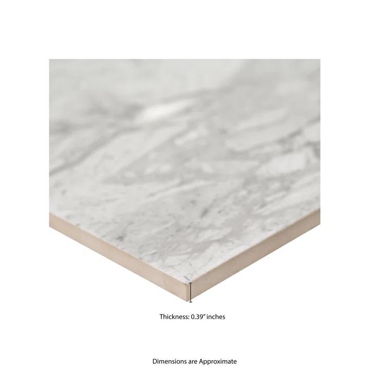 Ackland Zola 24 in. x 24 in. Matte Porcelain Marble Look Floor and Wall Tile