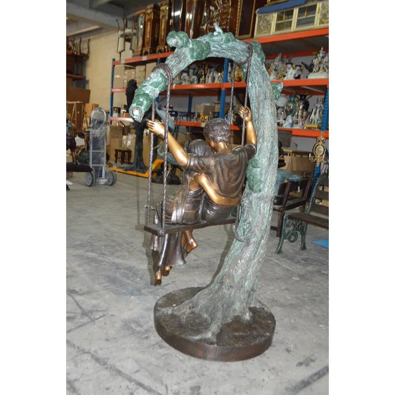 Nifao Statues People Weather Resistant Metal Garden Statue