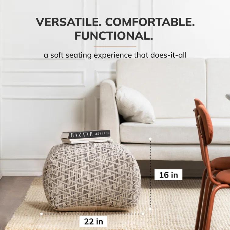 Union Rustic Jibria Upholstered Pouf