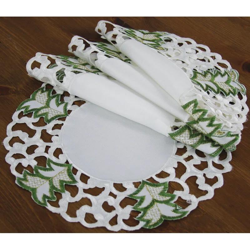 The Holiday Aisle® Salley Polyester Embroidered Round Placemat (Set of 4)
