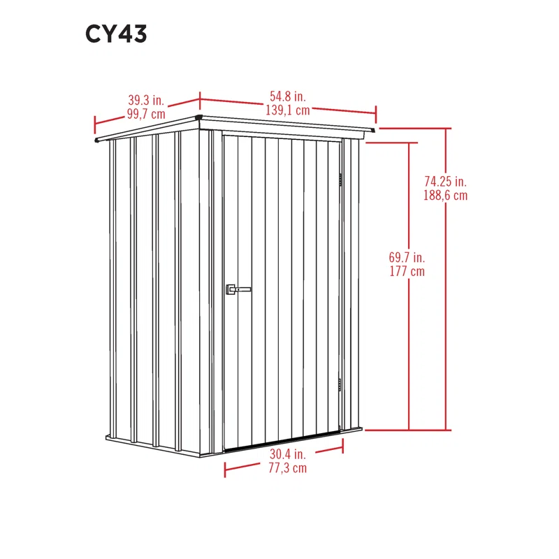 Arrow Spacemaker 4 ft. W x 3 ft. D Metal Vertical Storage Shed