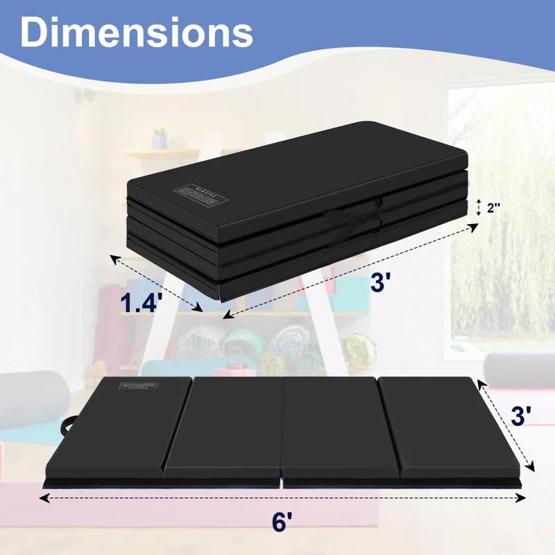 Polar Aurora 3'x6'x2 Thick Folding Gymnastics Exercise Mat Aerobics Stretching Yoga Mats