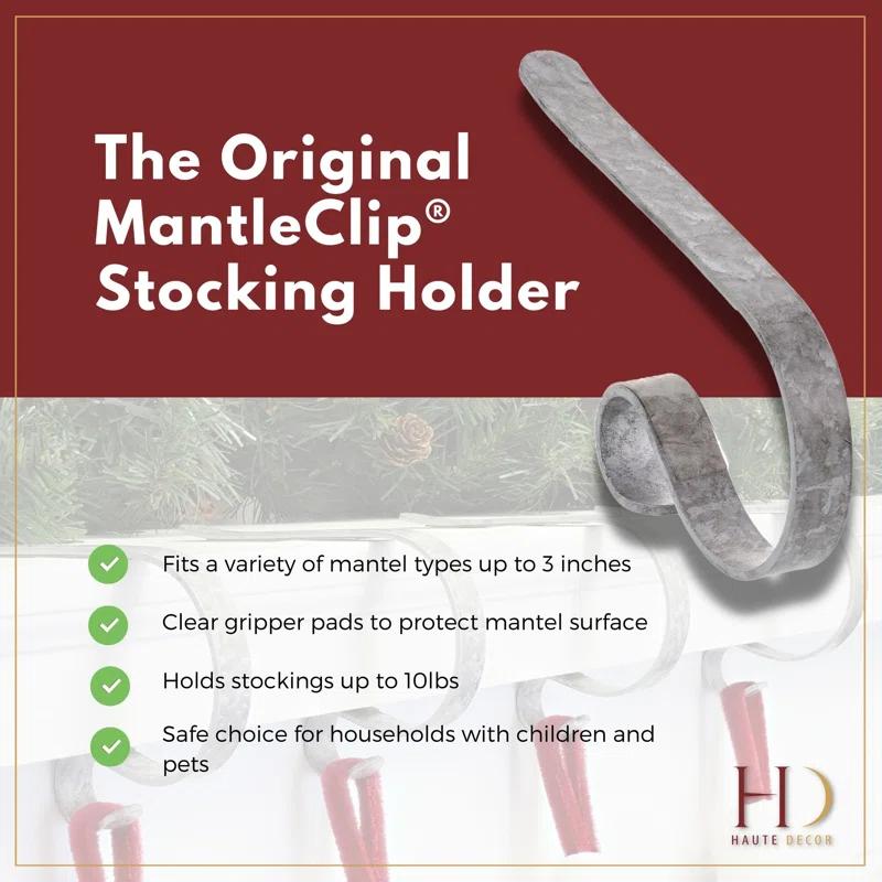 Haute Decor Galvanized Stocking Holder (Set of 2)