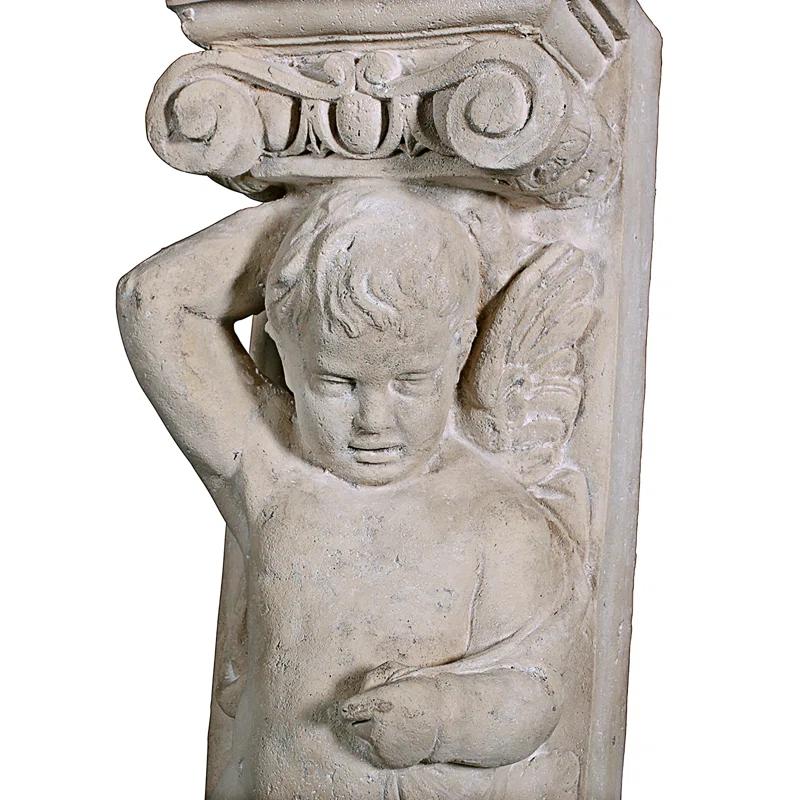 Design Toscano Fontainebleau Winged Cherub Architectural Pilaster Sculpture
