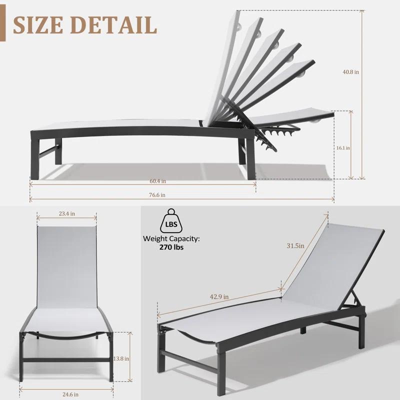 Mercury Row® Blevens Outdoor Aluminum Chaise Lounge (Set of 2)
