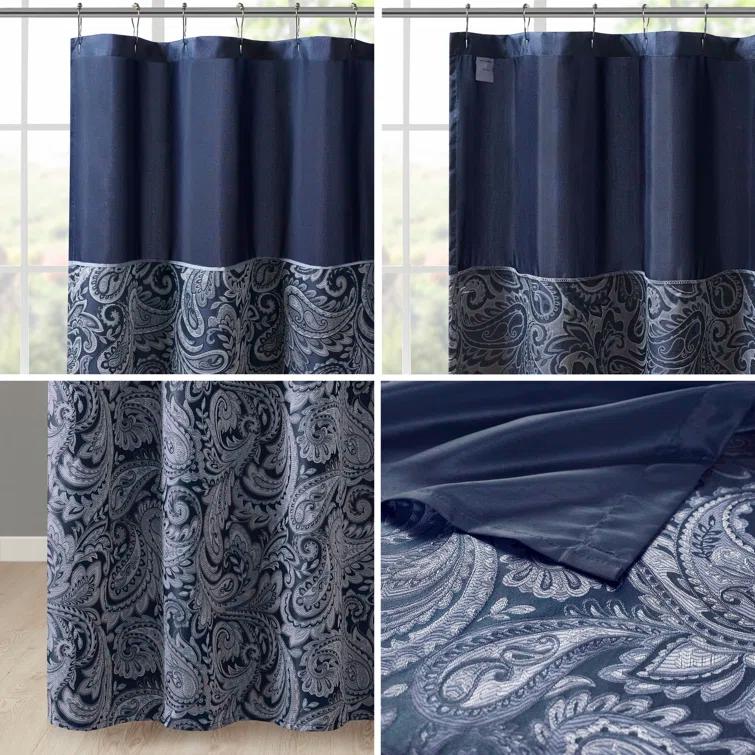 Madison Park Aubrey Paisley Jacquard Shower Curtain
