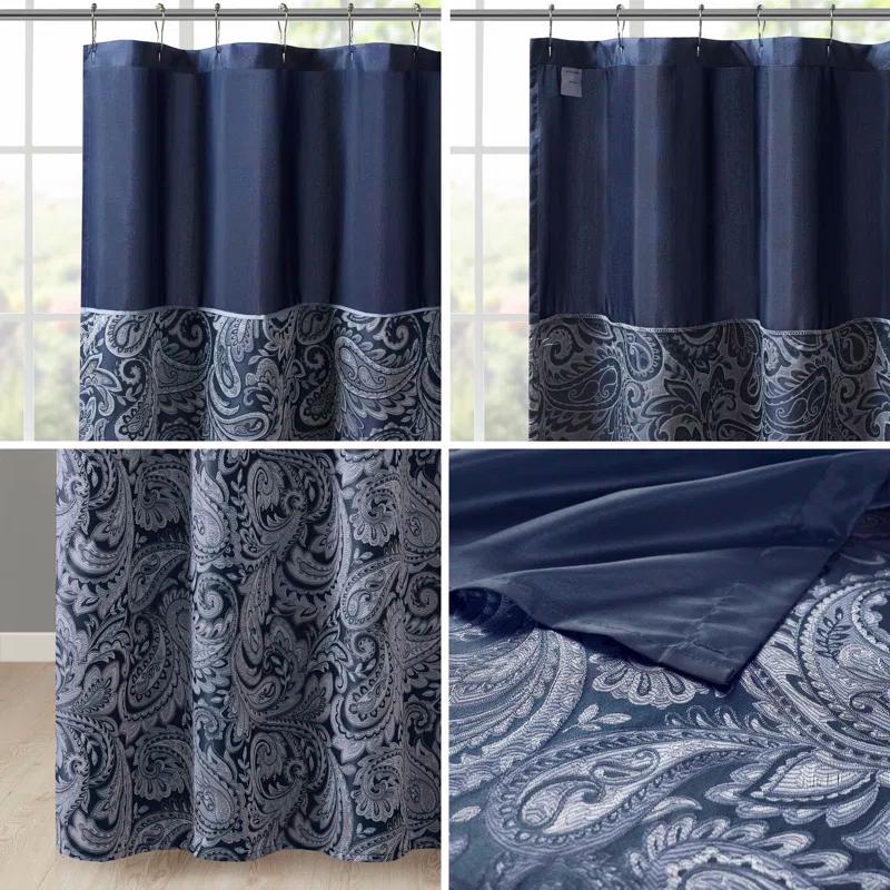 Madison Park Aubrey Paisley Jacquard Shower Curtain
