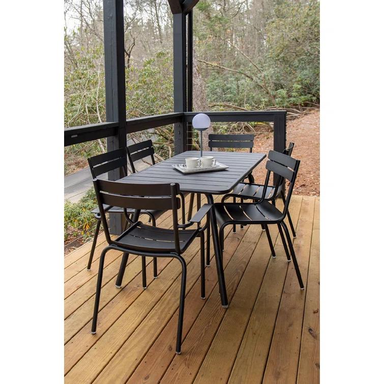 Luxembourg Aluminum/Powder Coated Aluminum Outdoor Stacking Dining Side Chair