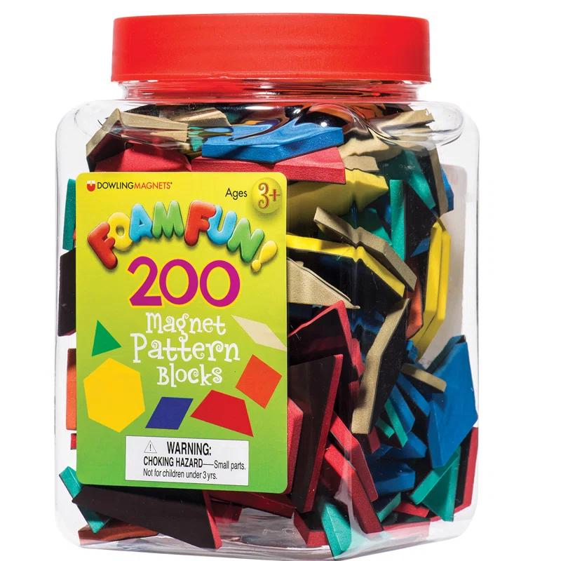 Dowling Magnets Foam Fun Magnets Pattern Blocks