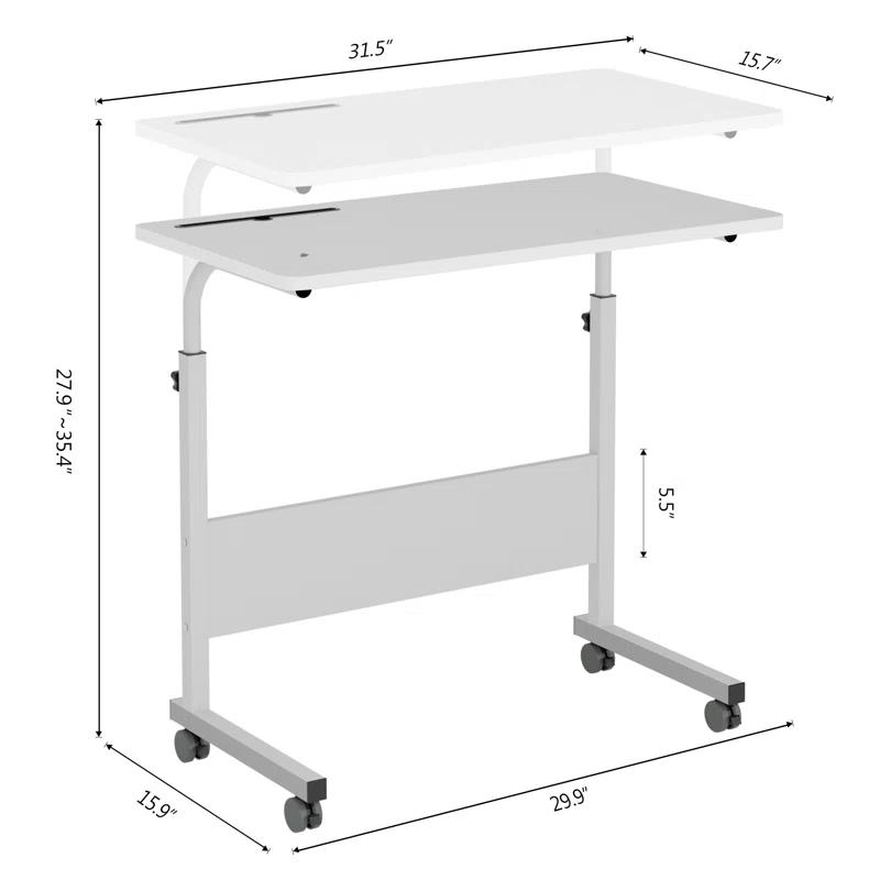 Soges 35.4'' H Laptop/Tablet Storage Cart with Wheels