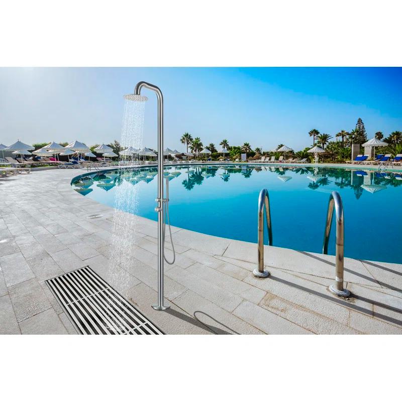Stainless Steel Free Standing Outdoor Shower