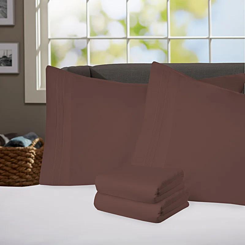 Sweet Home Collection Luxurious Classic Soft Solid 1800 Series Microfiber Sheet Set, Various Colors and Sizes