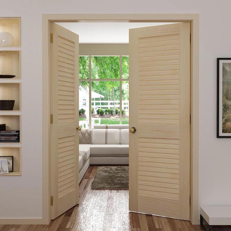 Kimberly Bay Louvered Solid Wood Unfinished Slab Standard Door