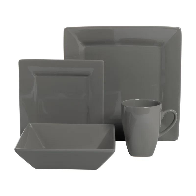 Ten Strawberry Street Nova Square Stoneware 38 Piece Dinnerware Set, Service for 6