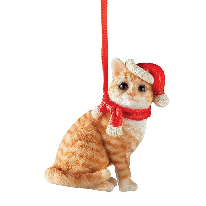Charlton Home® Santa Cat Ornament
